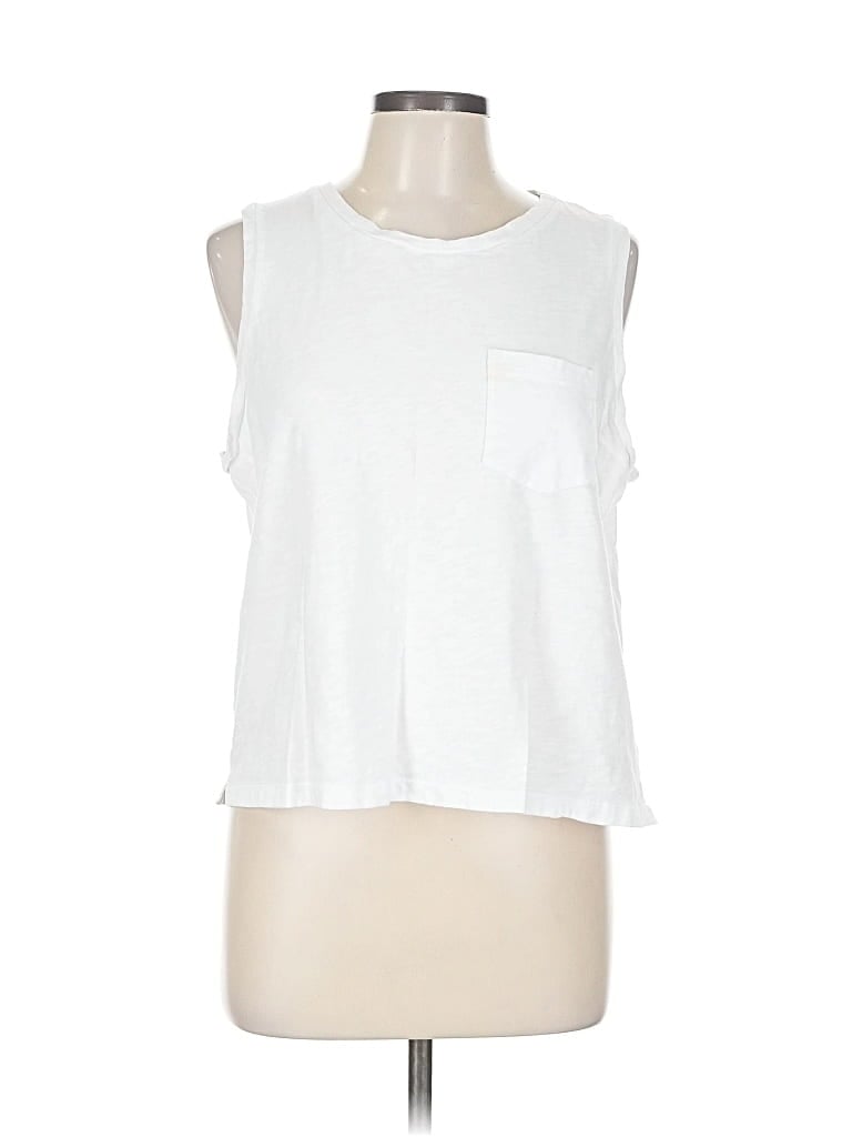 Pre-owned J.crew Factory Store Sleeveless T-shirt In White