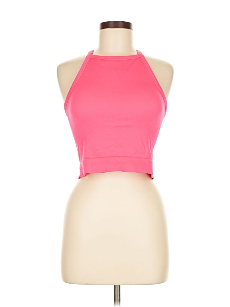 Pre-owned All In Motion Tank Top Pink Halter Neckline Tops