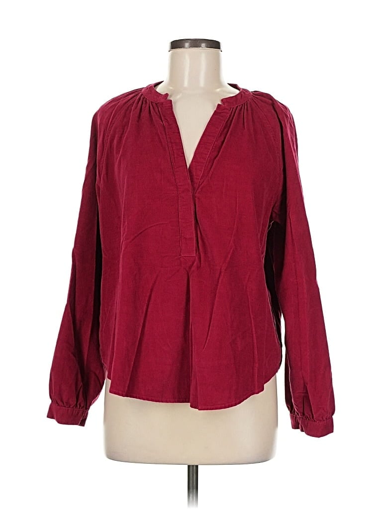 Pre-owned Universal Thread Long Sleeve Blouse In Burgundy