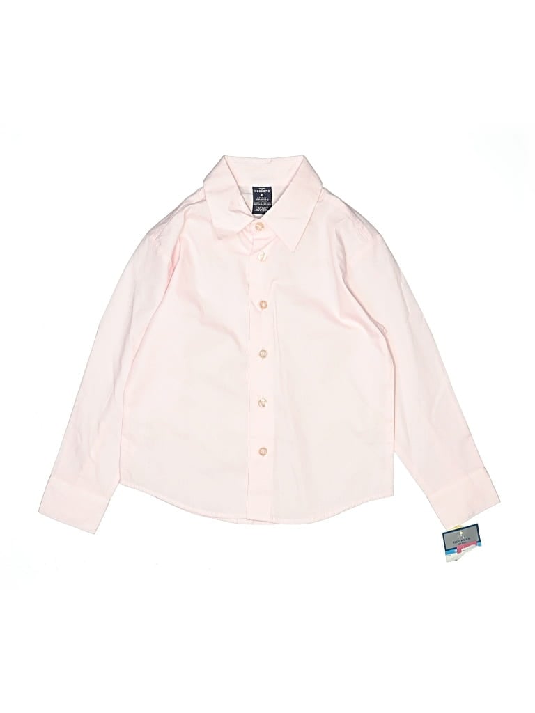 Pre-owned Dockers Kids' Long Sleeve Button Down Shirt In Pink
