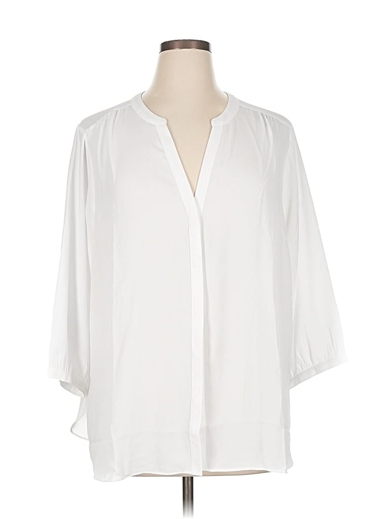 NYDJ Pre-owned 3/4 Sleeve Blouse In White