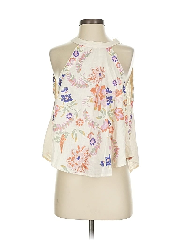 Pre-owned Free People Sleeveless Blouse In White