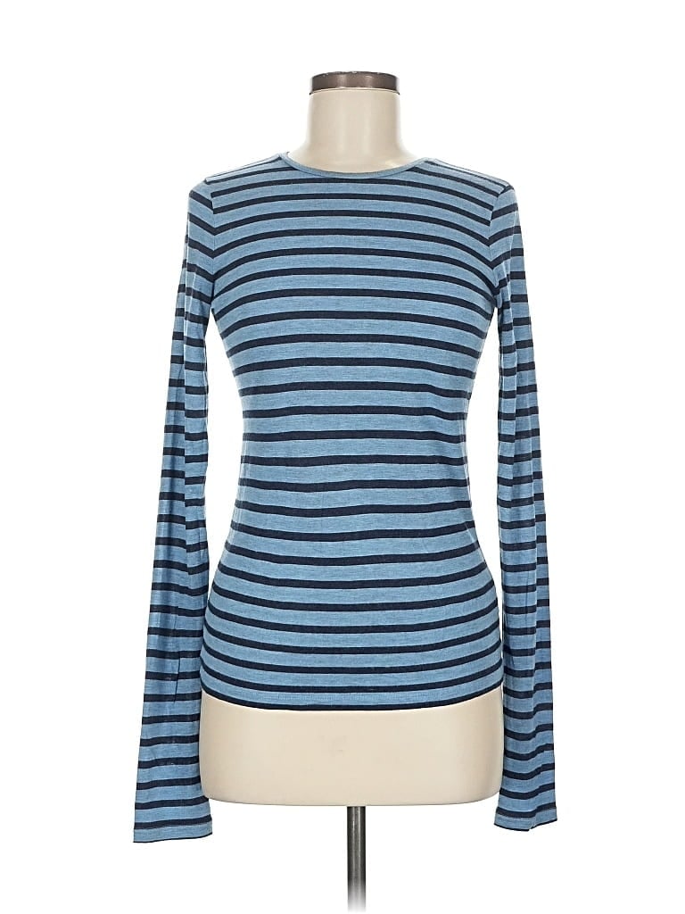 Pre-owned Vince Long Sleeve Top Blue Boatneck Tops