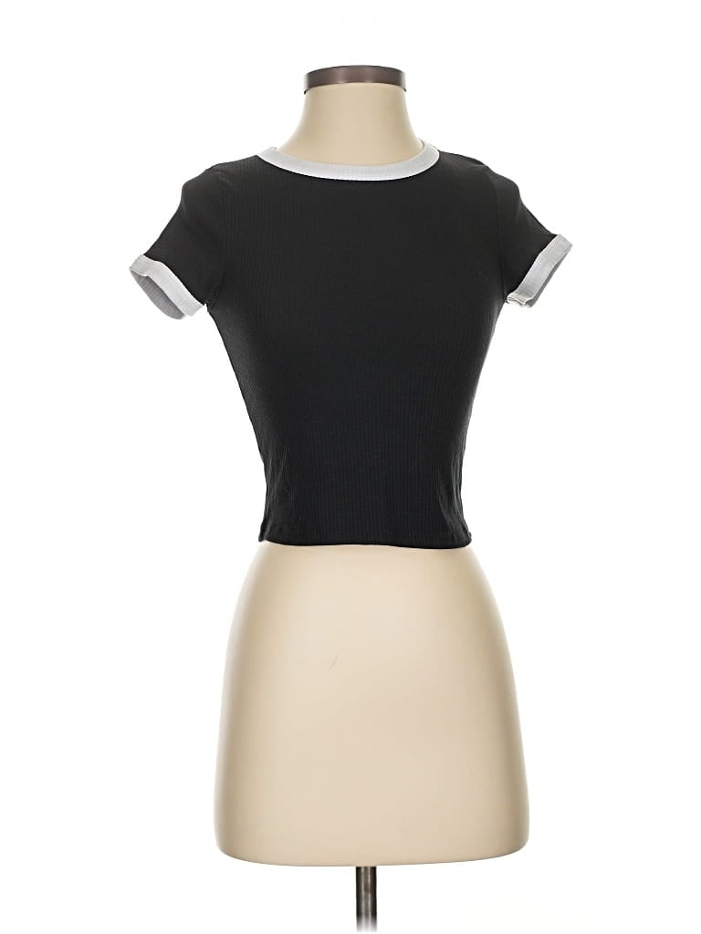 Pre-owned Caution To The Wind Short Sleeve Turtleneck In Black