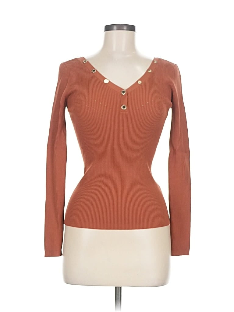 Pre-owned Sandro Cardigan Sweater In Orange