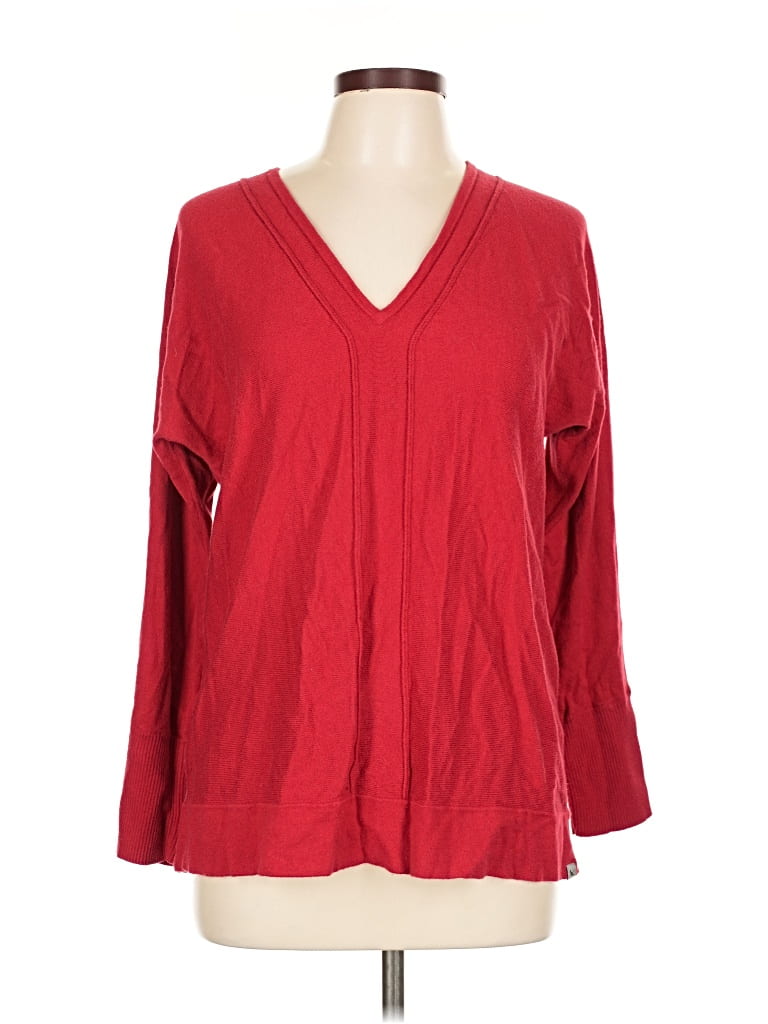 Pre-owned Eddie Bauer 3/4 Sleeve T-shirt In Red