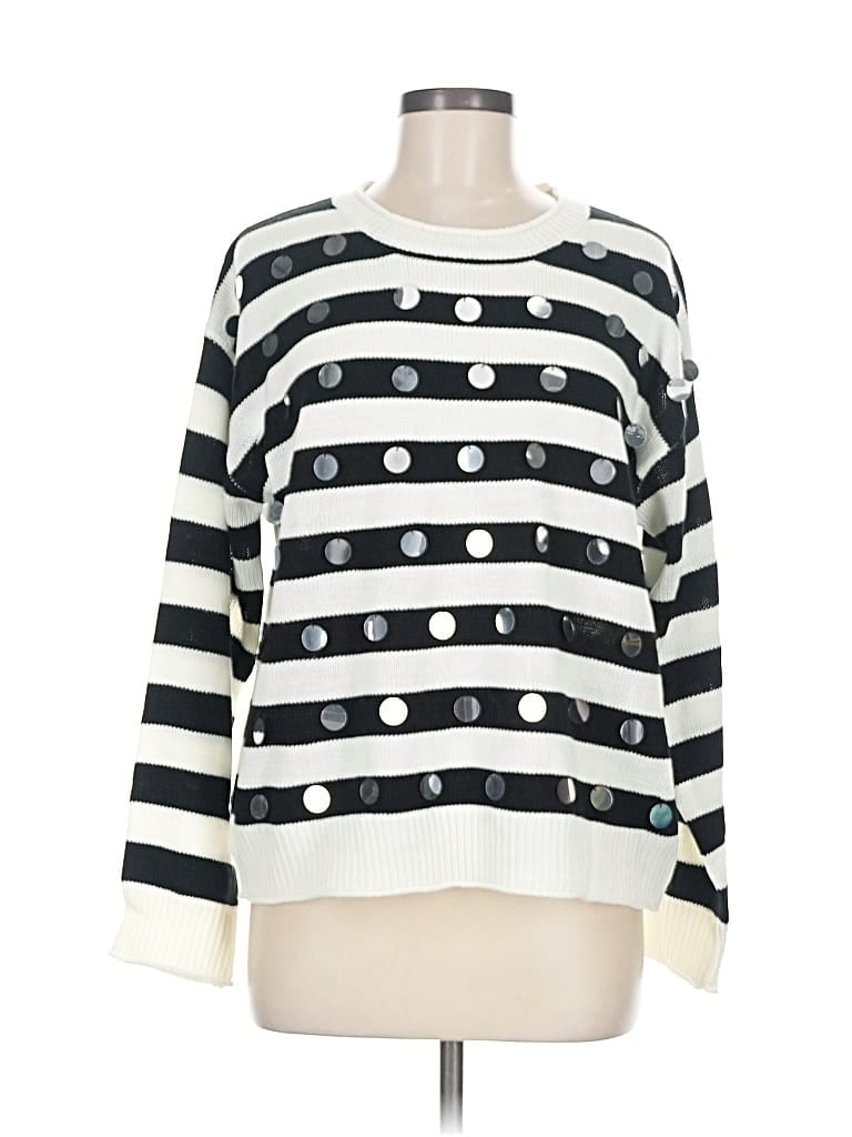 Pre-owned Shein Pullover Sweater In White