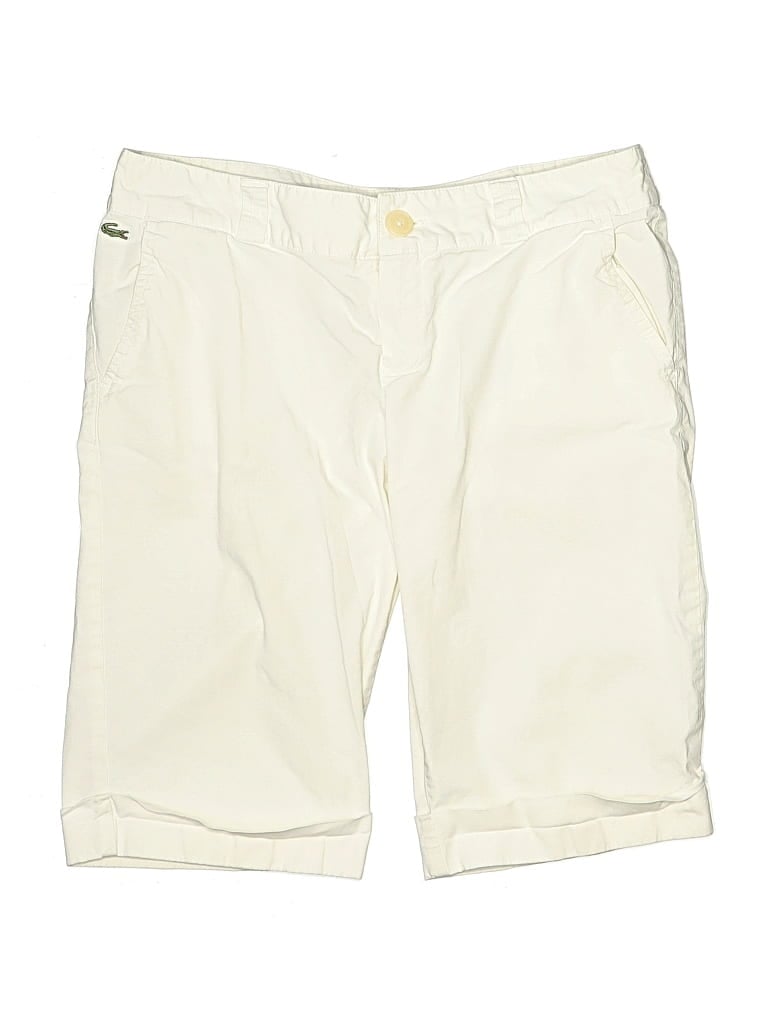 Pre-owned Lacoste Khaki Shorts In White
