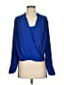 BCBGMAXAZRIA 100% Polyester Blue Long Sleeve Blouse Size XS - photo 1