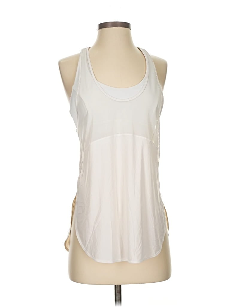 Pre-owned Lululemon Athletica Tank Top White Halter Neckline Tops
