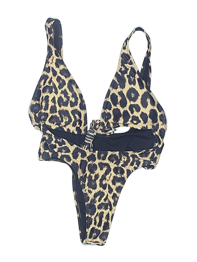 Pre-owned Unbranded Swimsuit Top Blue Animal Print Pattern Swimwear