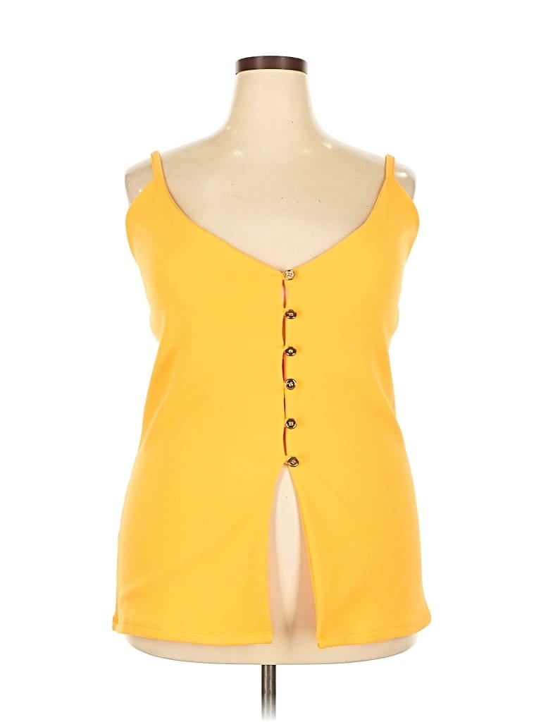 Pre-owned Rebdolls Sleeveless Top Yellow Sweetheart Neckline Tops