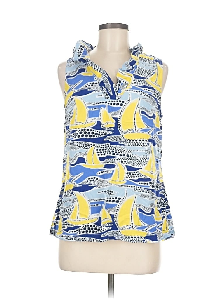 CROWN & IVY Pre-owned Sleeveless Blouse In Blue