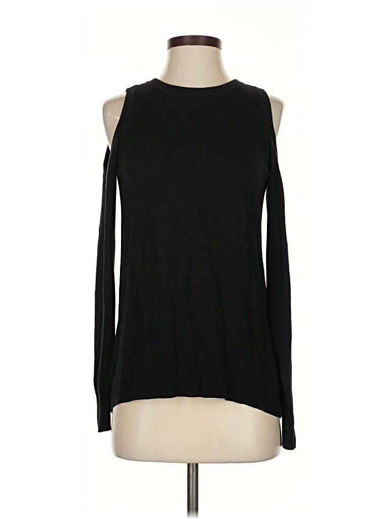 Click to view more detailed imagery on our partner's website Pre-owned Michael Michael Kors Long Sleeve Top Black Cold Shoulder Neckline Tops