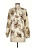 West Kei 100% Polyester Print Ivory 3/4 Sleeve Blouse Size S - photo 1