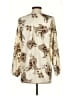West Kei 100% Polyester Print Ivory 3/4 Sleeve Blouse Size S - photo 2