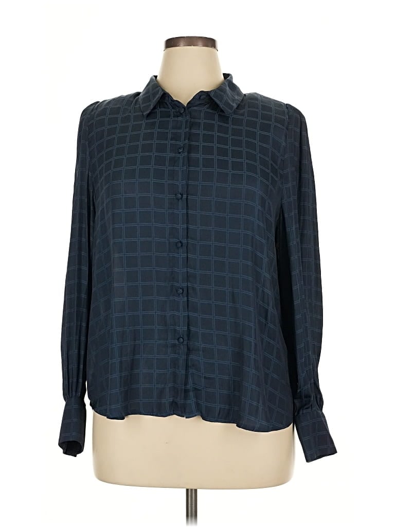 Pre-owned Vince Camuto Long Sleeve Blouse In Blue