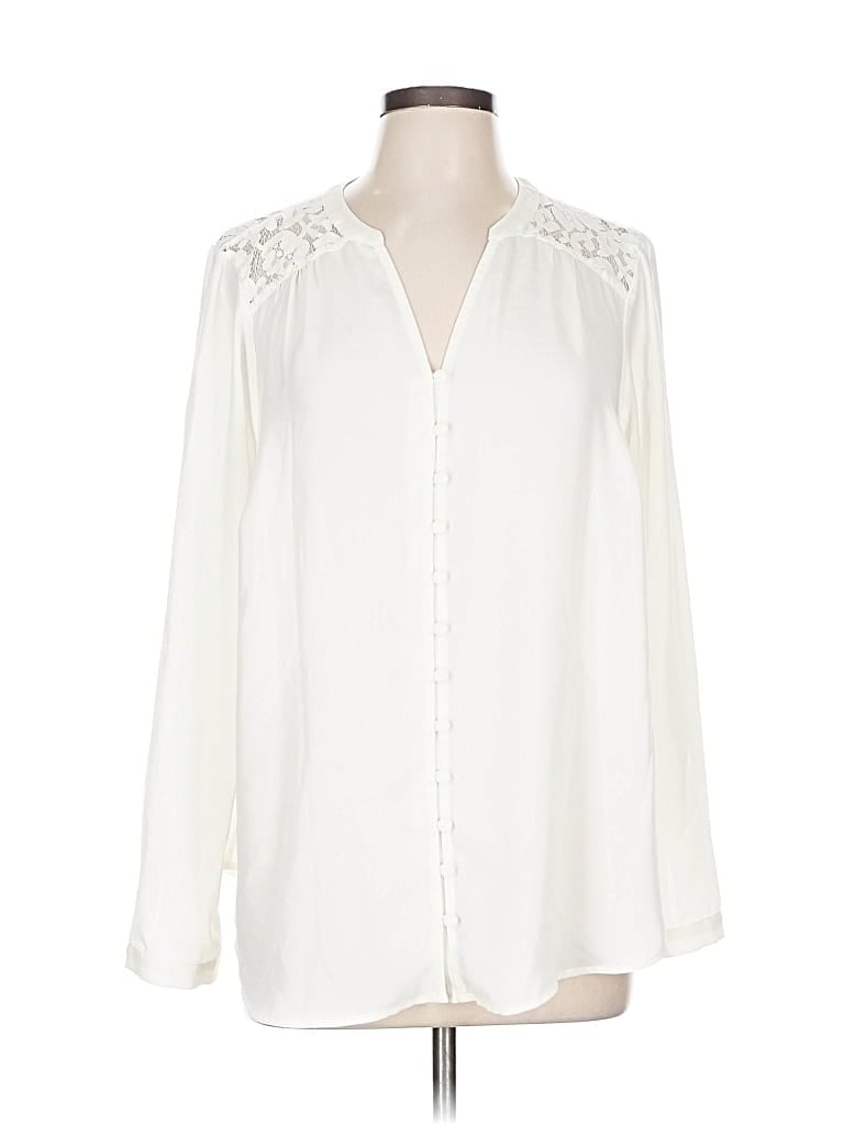 Pre-owned Torrid Long Sleeve Blouse In White