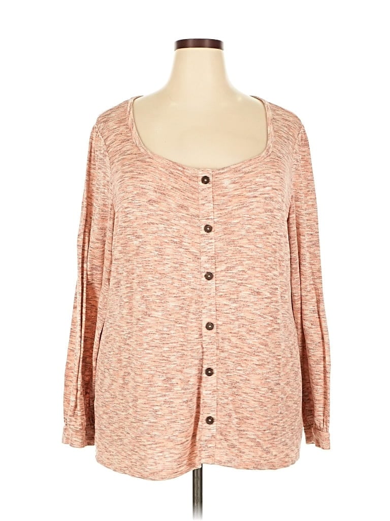 Click to view more detailed imagery on our partner's website Pre-owned Lane Bryant Long Sleeve Top Orange Square Neckline Tops