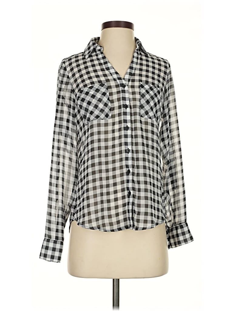 EXPRESS Pre-owned Long Sleeve Blouse In Gray