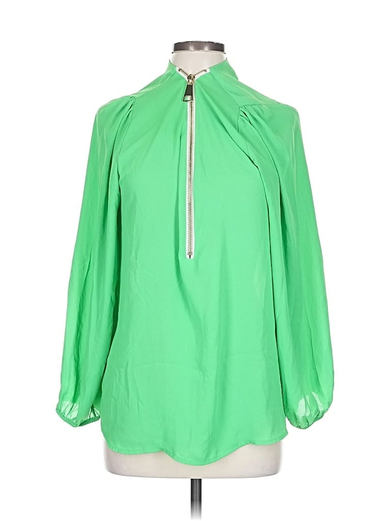 Pre-owned Premise Studio Long Sleeve Blouse In Green