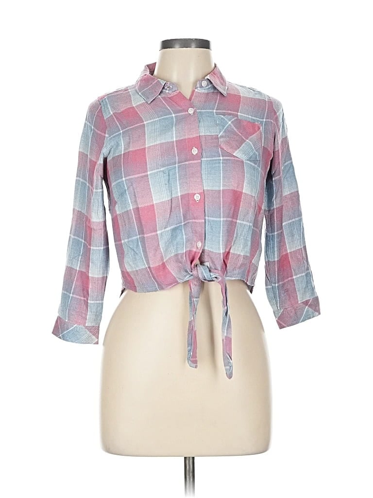 Pre-owned Rails 3/4 Sleeve Button Down Shirt In Pink