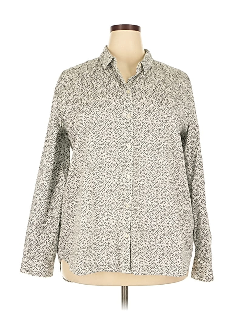 Pre-owned Gap Outlet Long Sleeve Button Down Shirt In Gray