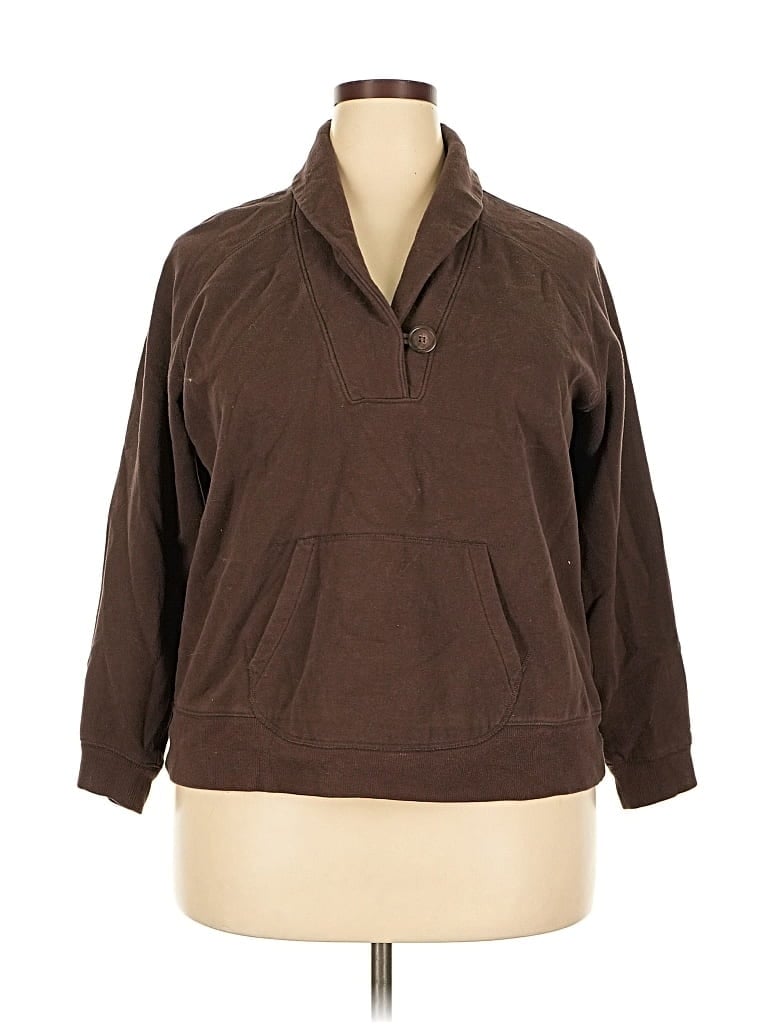 Pre-owned Sjb Active By St. John's Bay Pullover Sweater In Brown