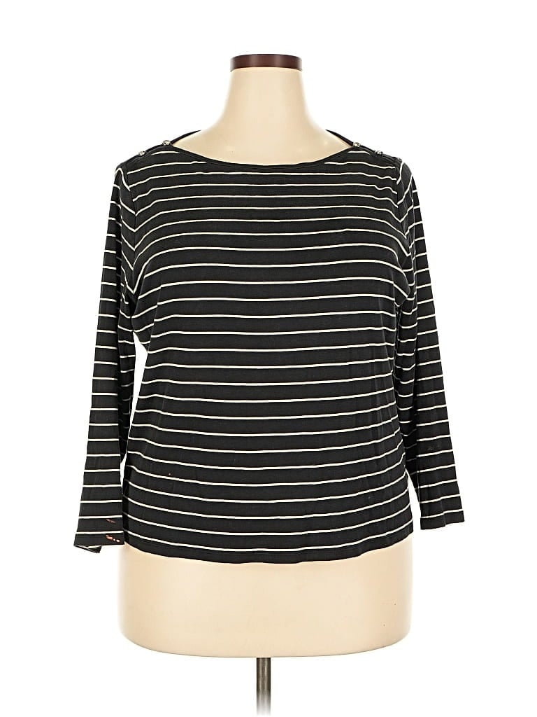 Pre-owned Polo Ralph Lauren 3/4 Sleeve T-shirt In Black