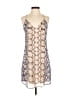 Lavender Brown 100% Polyester Graphic Blue Ivory Cocktail Dress Size XS - photo 1