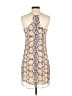 Lavender Brown 100% Polyester Graphic Blue Ivory Cocktail Dress Size XS - photo 2