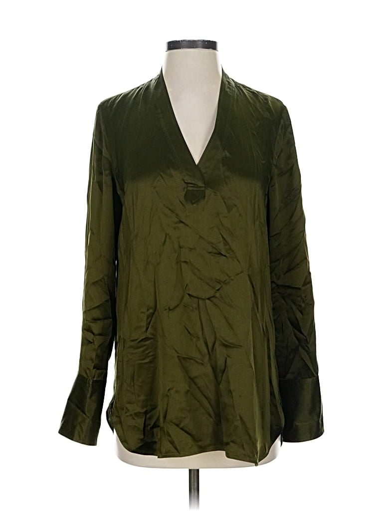 Pre-owned Elie Tahari Long Sleeve Blouse In Green