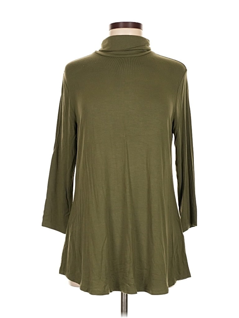 H BY HALSTON Pre-owned Long Sleeve Turtleneck In Green