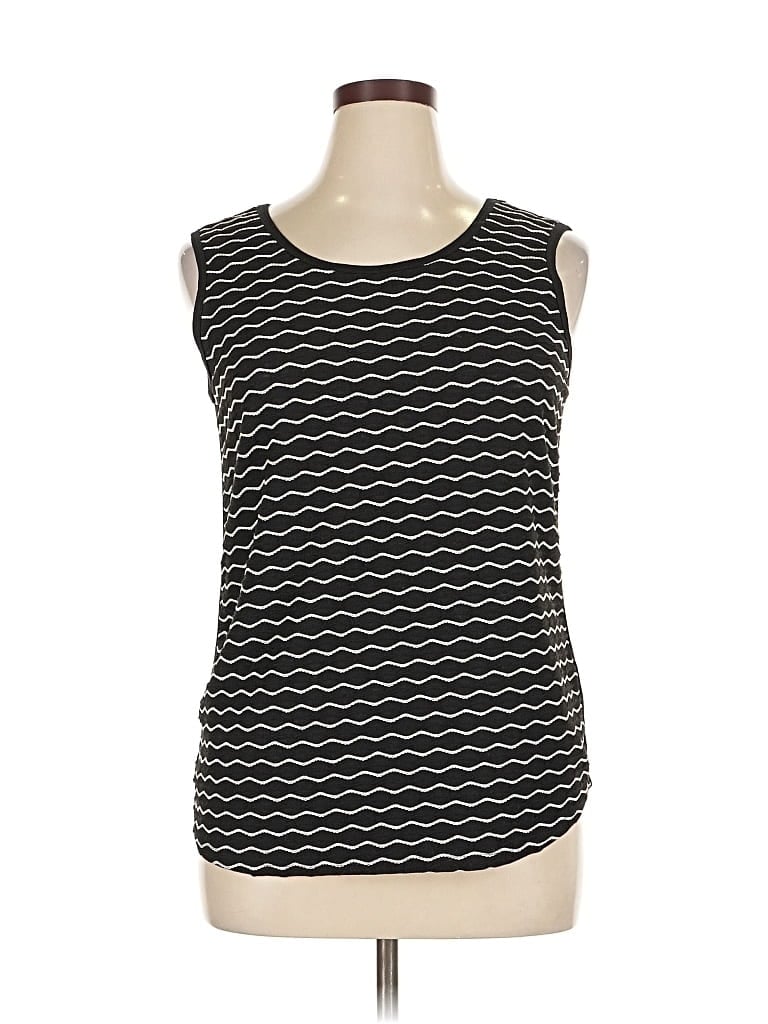 Pre-owned Coldwater Creek Sleeveless T-shirt In Black