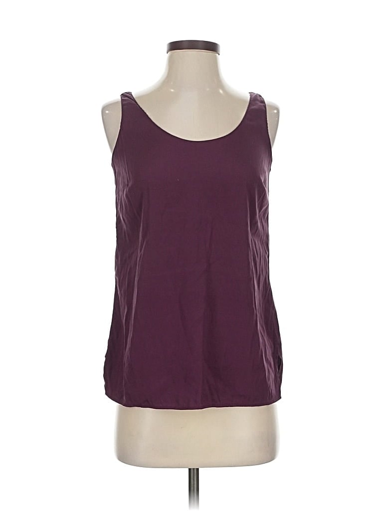 Pre-owned Vince Sleeveless Top Purple Solid Pattern Scoop Neck Tops