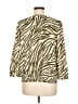 Black Rainn 100% Polyester Animal Print Ivory 3/4 Sleeve Blouse Size M - photo 2