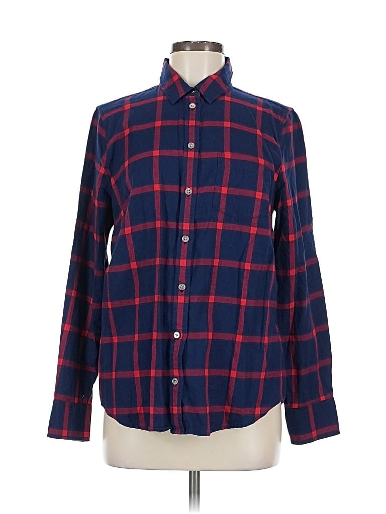 Pre-owned J.crew Factory Store Long Sleeve Button Down Shirt In Blue