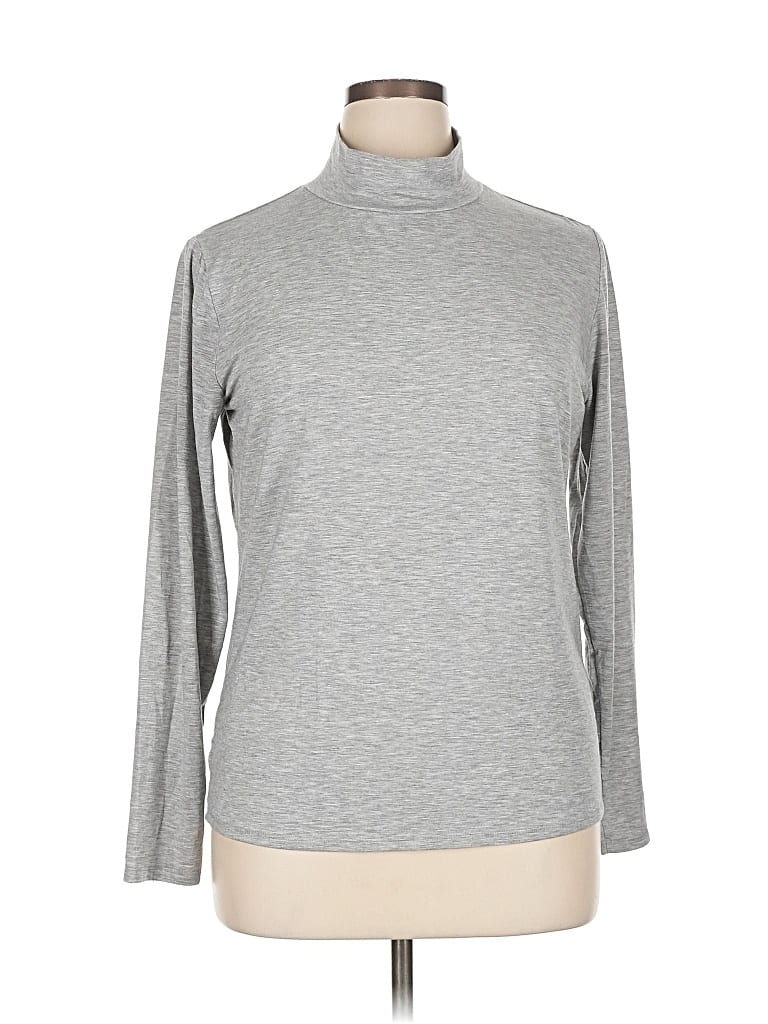 Pre-owned Nine West Long Sleeve Turtleneck In Silver