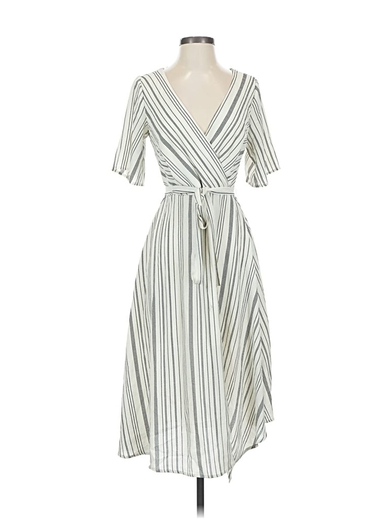 Pre-owned Row A Casual Dress In White