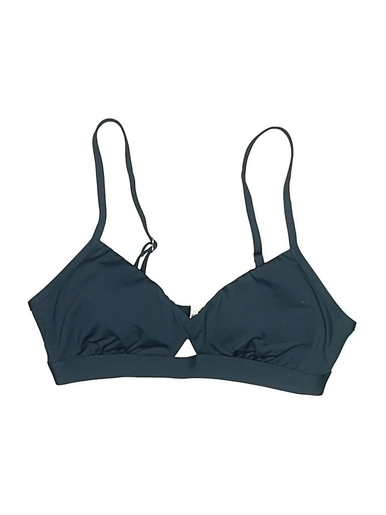 UNBRANDED Pre-owned Swimsuit Top Blue Solid Pattern Swimwear