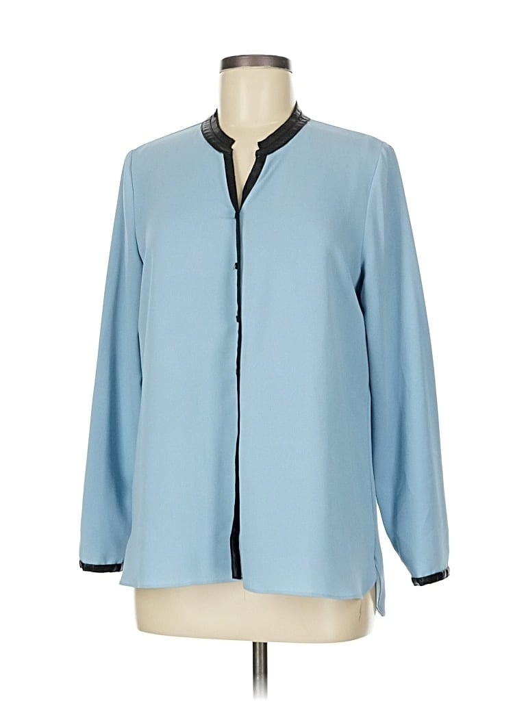Pre-owned Alfani Long Sleeve Blouse In Blue