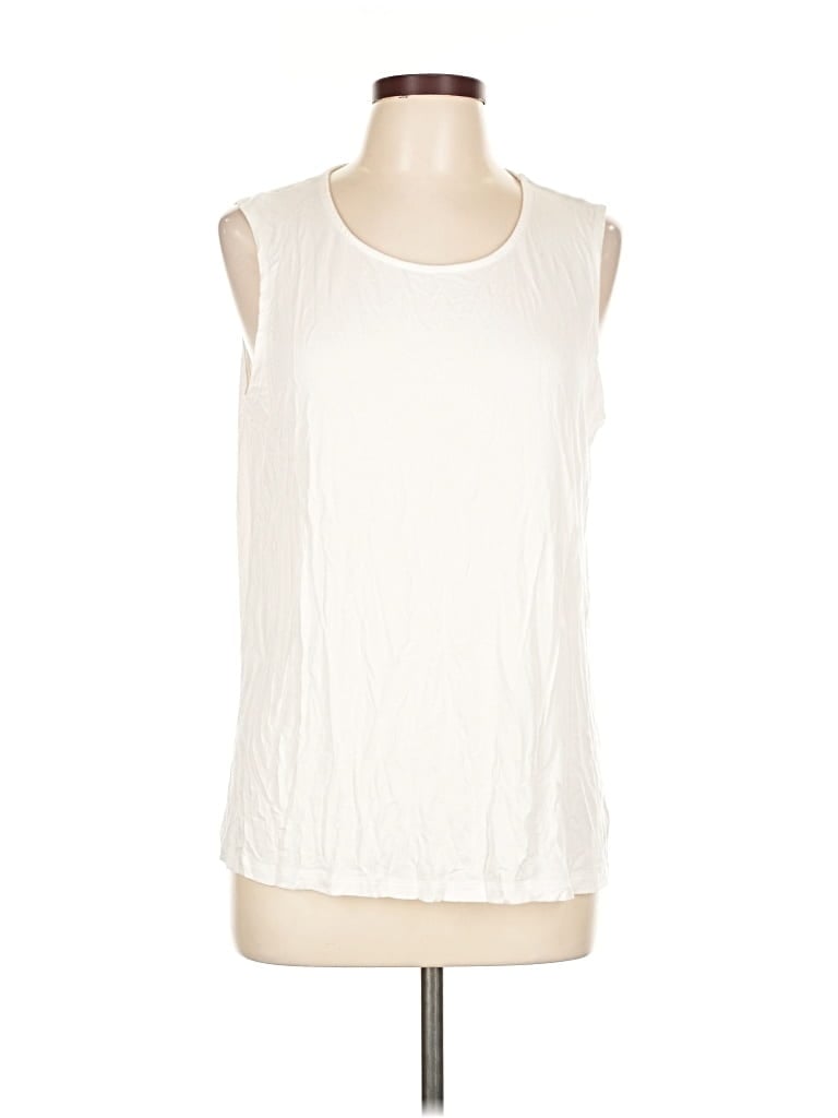 Pre-owned Coldwater Creek Sleeveless T-shirt In White