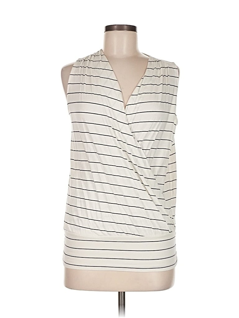 Pre-owned Garnet Hill Sleeveless T-shirt In White