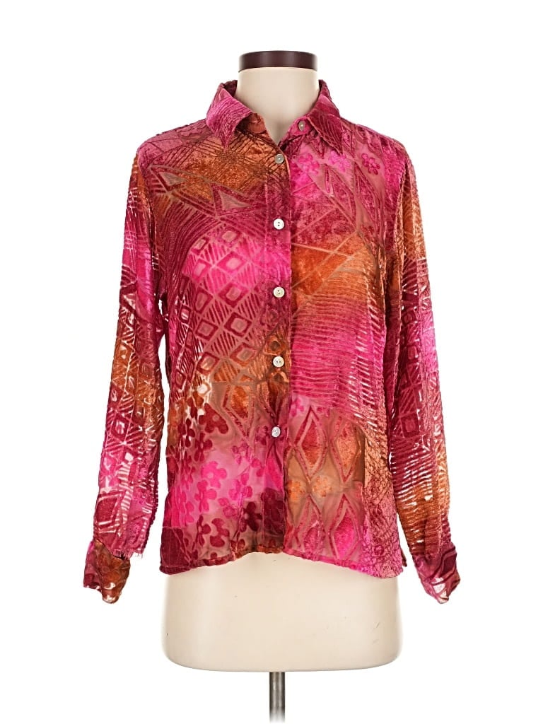 Pre-owned Coldwater Creek 3/4 Sleeve Blouse In Pink