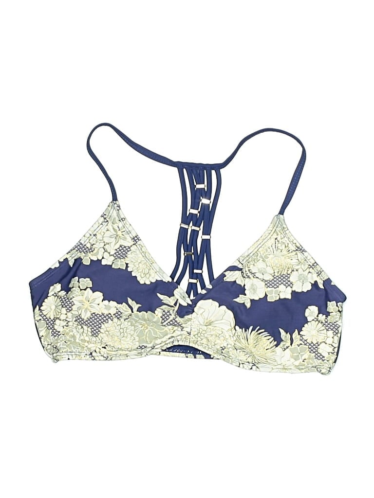 IBIZA Pre-owned Swimsuit Top Blue Print Pattern Swimwear