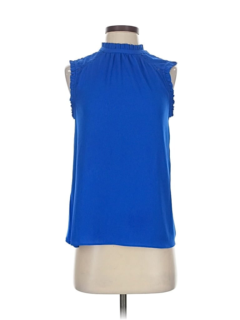 Pre-owned Ann Taylor Loft Sleeveless Blouse In Blue