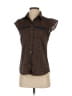 Ann Taylor 100% Polyester Polka Dots Brown Sleeveless Blouse Size 0 - photo 1