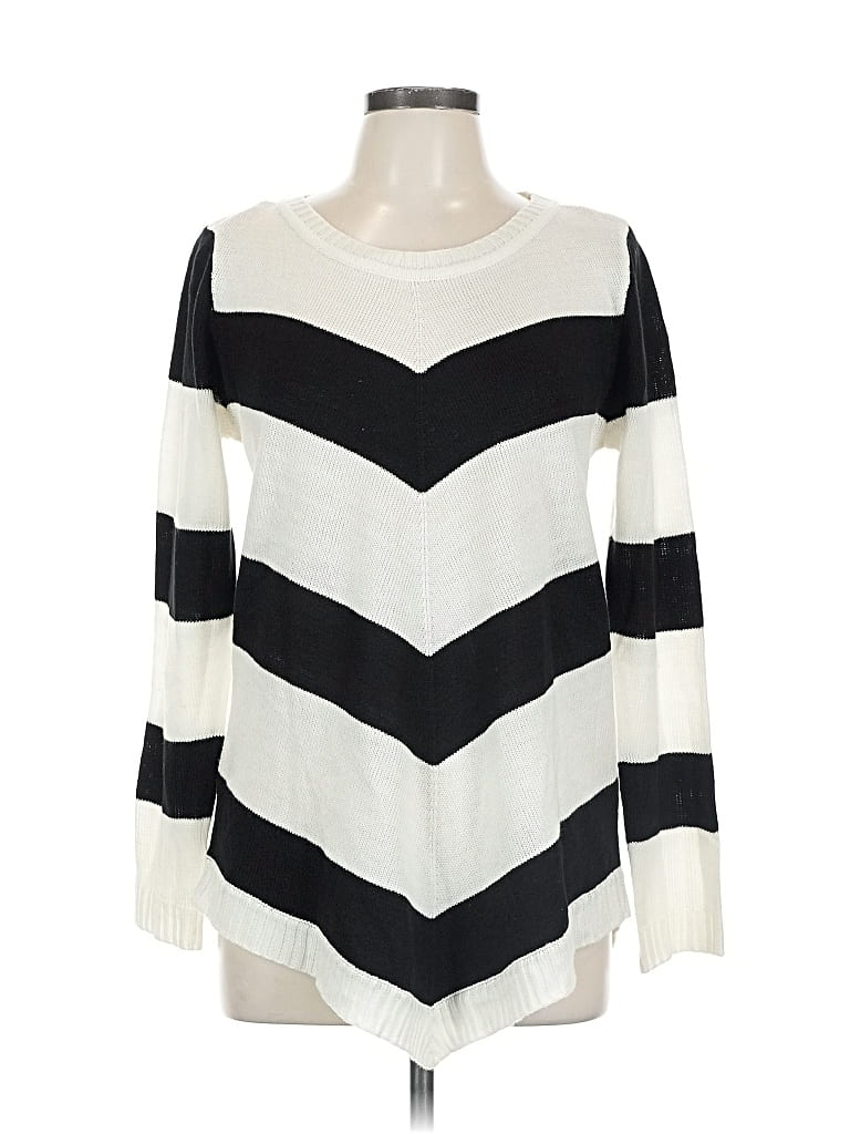 Pre-owned Ab Studio Pullover Sweater In White