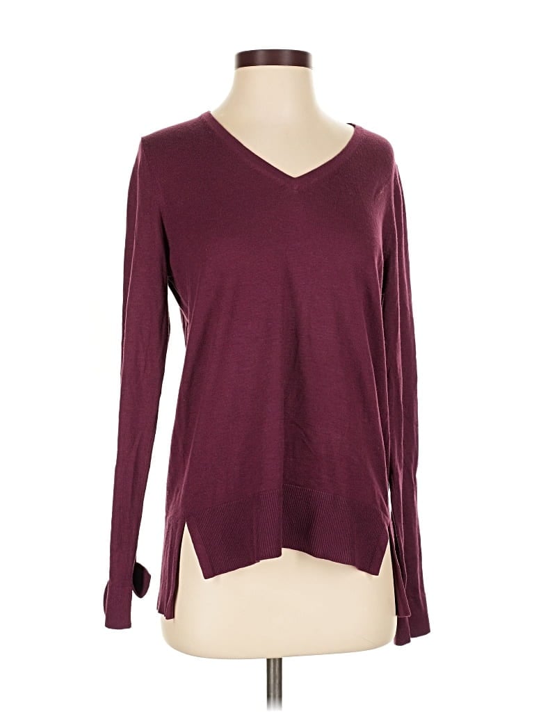 Pre-owned Ann Taylor Loft Pullover Sweater In Burgundy