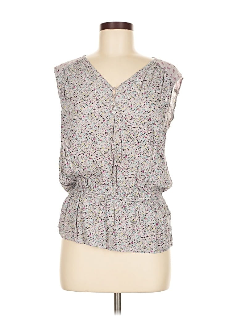 Pre-owned Ella Moss Sleeveless Blouse In Gray